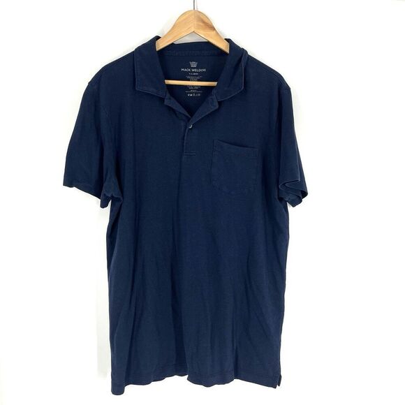 Mack Weldon Vesper Polo Shirt Size XL Mens Navy Micro Mesh Short Sleeve Golf - Picture 1 of 7